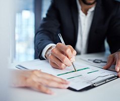 People go over paperwork